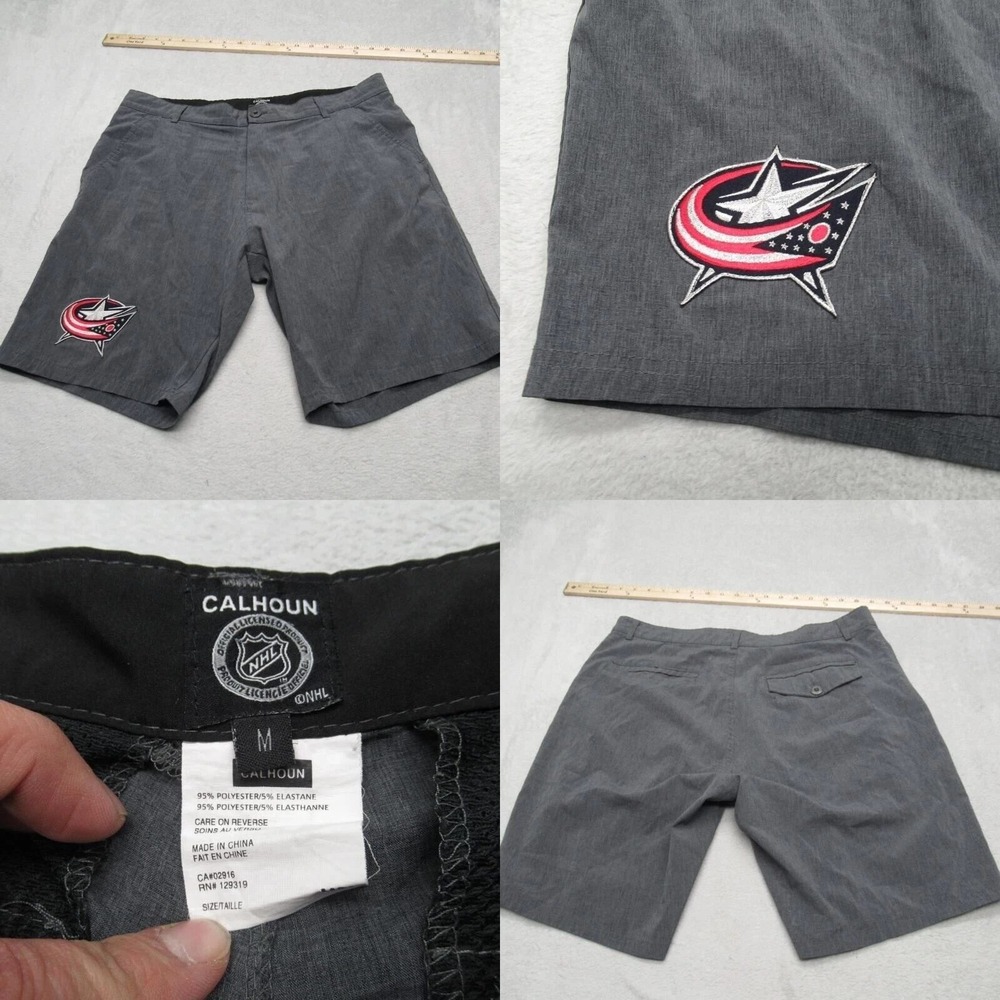 NHL Columbus Blue Jackets Shorts Men Medium 32 Gray 9" Calhoun Swim Performance